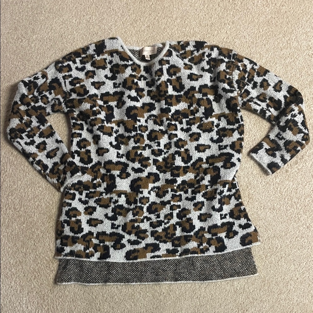 Philosophy Leopard Print Sweater - Black, Brown, and White